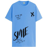 Adro Mens Smile Printed Cotton T-Shirt_Rn24-L2-Smile-Sk-L Sky Blue