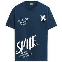 Adro Mens Smile Printed Cotton T-Shirt_Rn24-L2-Smile-Sb-S Teal