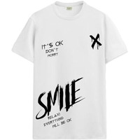 Adro Mens Smile Printed Cotton T-Shirt_Rn24-L2-Smile-Wh-Xl White
