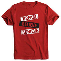 Adro Mens Dream Believe Achieve Printed T-Shirt (R22-M-Dba-Rd_Red_Xl)
