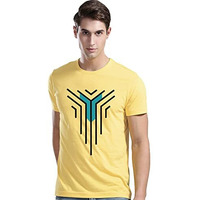 Adro Graphic Design Mens Cotton Printed T-Shirts (R21-M-Lnl-Ly_Light Yellow_M)