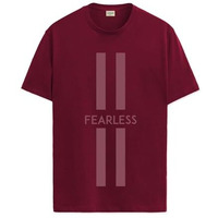 Adro Mens Fearless Printed Cotton T-Shirt_Rn24-L2-Frls-Mr-S Maroon