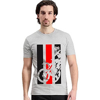 Adro Men's Bike Rider Printed Cotton T-Shirt (Rn22-2-Bik-Gr_Grey_S)