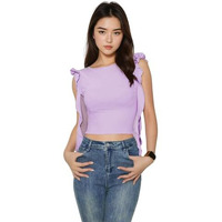 Kotty Women's Solid Squire Neck Regular Top(Pink,Xl)
