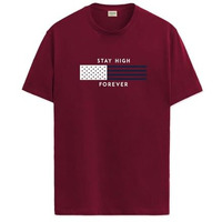 Adro Mens Flag Printed Cotton T-Shirt_Rn24-L2-Flag-Mr-M Maroon