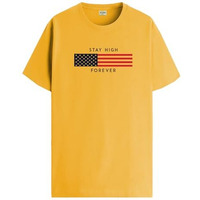 Adro Mens Flag Printed Cotton T-Shirt_Rn24-L2-Flag-Mu-L Mustard
