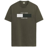 Adro Mens Flag Printed Cotton T-Shirt_Rn24-L2-Flag-Ol-Xl Olive