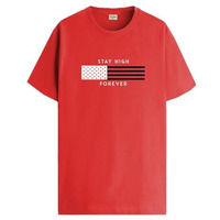 Adro Mens Flag Printed Cotton T-Shirt_Rn24-L2-Flag-Rd-M Red