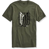 Adro Mens Attack On Titan Cotton T-Shirt (2Xl, Olive)