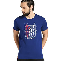 Adro Mens Attack On Titan Cotton T-Shirt (2Xl, Royal Blue)