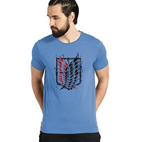 Adro Mens Attack On Titan Cotton T-Shirt (Xl, Sky Blue)