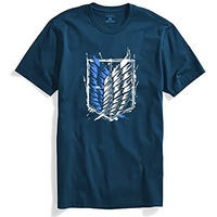 Adro Mens Attack On Titan Cotton T-Shirt (2Xl, Steel Blue)