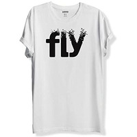 Adro Fly Mens Cotton Printed T-Shirts (R21-M-Fly-Wh_White_2Xl)