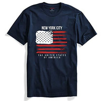Adro Usa American Flag Printed Cotton T-Shirts For Men (R22-M-Nww-Nb_Navy_S)