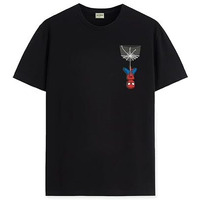 Adro Tshirt For Men | Anime T Shirt For Men | 100% Cotton Tshirt | Graphic Printed T-Shirt | Chest Printed Tshirt | Spiderman Tshirt | T-Shirts| Rn24-Stick-Spid-Bl-L Black