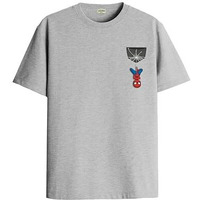 Adro Tshirt For Men | Anime T Shirt For Men | 100% Cotton Tshirt | Graphic Printed T-Shirt | Chest Printed Tshirt | Spiderman Tshirt | T-Shirts| Rn24-Stick-Spid-Gr-S Grey