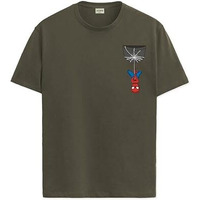 Adro Tshirt For Men | Anime T Shirt For Men | 100% Cotton Tshirt | Graphic Printed T-Shirt | Chest Printed Tshirt | Spiderman Tshirt | T-Shirts| Rn24-Stick-Spid-Ol-M Olive