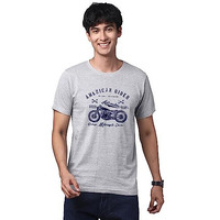 Adro Men's Regular Fit T-Shirt (Rnr-M-Ame-Gr-Xxl_Grey_Xx-Large)