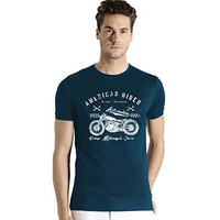 Adro Men's Regular Fit T-Shirt (Rnr-M-Ame-Sb-M_Steel Blue_Medium)