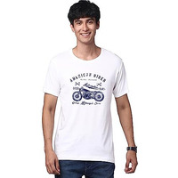Adro Men's Regular Fit T-Shirt (Rnr-M-Ame-Wh_White_L)