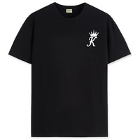 Adro Men's Solid Regular Fit T-Shirt (Rn24-Stick-Kk-Bl_Black