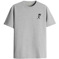 Adro Men's Solid Regular Fit T-Shirt (Rn24-Stick-Kk-Gr_Grey