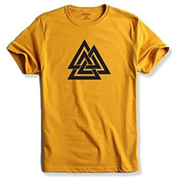 Adro Triangle Mens Printed T-Shirt (Rnr-M-Tkt-Mu_Mustard_2Xl)