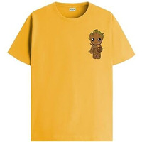 Adro Tshirt For Men | Anime T Shirt For Men | 100% Cotton Tshirt | Graphic Printed T-Shirt | Chest Printed Tshirt | Groot Anime Tshirt | T-Shirts| Rn24-Stick-Groo-Mu-S Mustard
