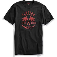 Adro Florida Paradise Life Mens Printed T-Shirt (Xl, Black)