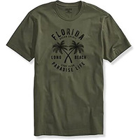 Adro Florida Paradise Life Mens Printed T-Shirt (Xl, Olive Green)
