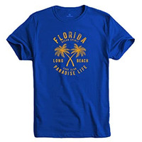 Adro Florida Paradise Life Mens Printed T-Shirt (M, Royal Blue)