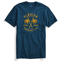 Adro Florida Paradise Life Mens Printed T-Shirt (Xl, Steel Blue)