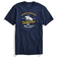 Adro Summer Adventures California Mens Printed T-Shirt (Rnr-M-Cll-Nb_Navy_L)