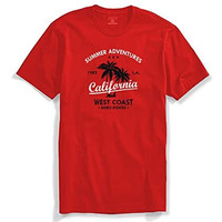 Adro Summer Adventures California Mens Printed T-Shirt (Xl, Red)