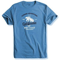 Adro Summer Adventures California Mens Printed T-Shirt (Rnr-M-Cll-Sk_Skyblue_M)