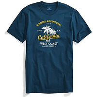 Adro Summer Adventures California Mens Printed T-Shirt (2Xl, Steel Blue)