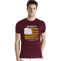 Adro Men's Usa American Flag Printed Cotton T-Shirts (Rnr-M-Nww-Bg_Maroon_Xl)