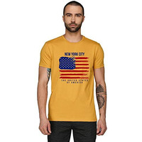Adro Men's Usa American Flag Printed Cotton T-Shirts (Rnr-M-Nww-Mu_Mustard_S)