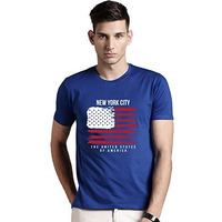 Adro Men's Usa American Flag Printed Cotton T-Shirts (Rnr-M-Nww-Rb_Royal Blue_2Xl)