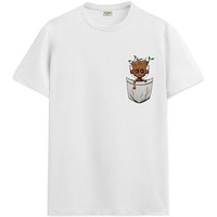 Adro Tshirt For Men | Anime T Shirt For Men | 100% Cotton Tshirt | Graphic Printed T-Shirt | Chest Printed Tshirt | Groot Anime Tshirt | T-Shirts| Rn24-Stick-Pcgro-Wh-S White