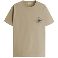 Adro Tshirt For Men | Printed T Shirt For Men | 100% Cotton Tshirt | Graphic Printed T-Shirt | Chest Printed Tshirt | Unisex Tshirt | T-Shirts Men| Rn24-Stick-Comp-Be-2Xl Beige