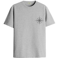 Adro Tshirt For Men | Printed T Shirt For Men | 100% Cotton Tshirt | Graphic Printed T-Shirt | Chest Printed Tshirt | Unisex Tshirt | T-Shirts Men| Rn24-Stick-Comp-Gr-M Grey