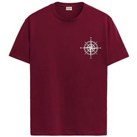Adro Tshirt For Men | Printed T Shirt For Men | 100% Cotton Tshirt | Graphic Printed T-Shirt | Chest Printed Tshirt | Unisex Tshirt | T-Shirts Men| Rn24-Stick-Comp-Mr-L Maroon