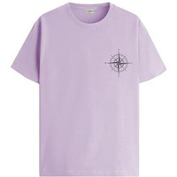 Adro Tshirt For Men | Printed T Shirt For Men | 100% Cotton Tshirt | Graphic Printed T-Shirt | Chest Printed Tshirt | Unisex Tshirt | T-Shirts Men| Rn24-Stick-Comp-Pu-L Purple