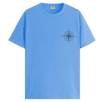 Adro Tshirt For Men | Printed T Shirt For Men | 100% Cotton Tshirt | Graphic Printed T-Shirt | Chest Printed Tshirt | Unisex Tshirt | T-Shirts Men| Rn24-Stick-Comp-Sk-Xl Sky Blue