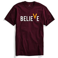 Adro Men's Believe Design Printed T-Shirt (L, Maroon)