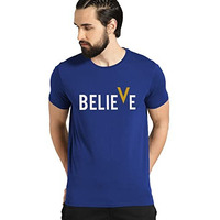 Adro Men's Believe Design Printed T-Shirt (Xl, Royal Blue)
