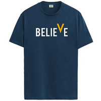 Adro Men's Believe Design Printed T-Shirt (2Xl, Steel Blue)