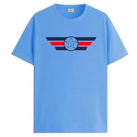 Adro Men's Solid Regular Fit T-Shirt (Rn24-Cap-Sk_Sky Blue