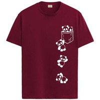 Adro Men's Solid Regular Fit T-Shirt (Rn24-Poc-Mr_Maroon